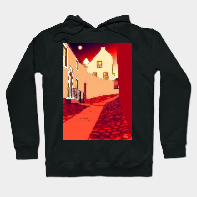 Dysart: Scottish Town digital drawing Hoodie by grantwilson